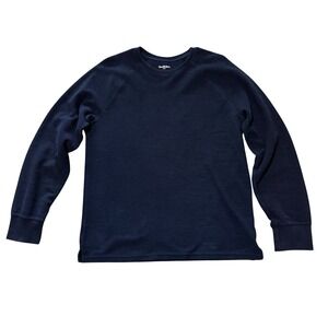 Goodfellow & Co Mens Navy Blue Waffle Knit Thermal Long Sleeve Shirt Size M